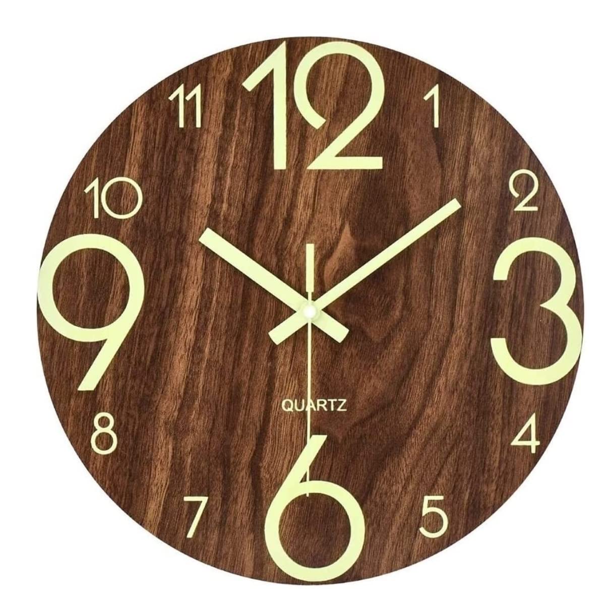 Horloge silencieuse bois lumineuse quartz décoration murale créative de salon - 8