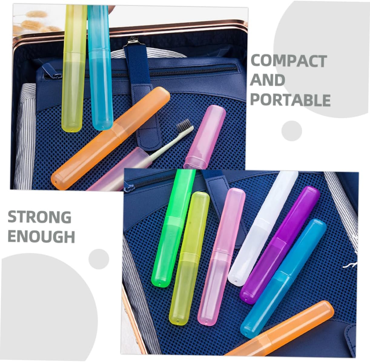 Ciieeo 21pcs Portable Toothbrush Travel Holder Case Dustproof Design for Outdoors Business and Travel
