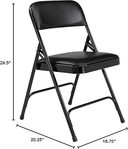 Miniatura 3 de Sillas plegables de tela prémium, de National Public Seating (4 unidades), NegroNegro, 4