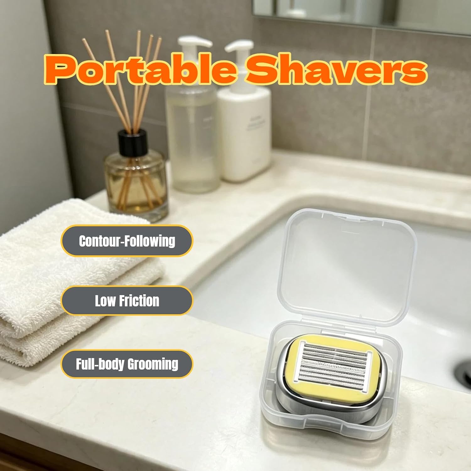 Manual Head Shavers for Bald Men, Portable Hair Clipper Grooming Tool with Wet Dry, Low Friction Handheld Razor, Travel Storage Case Included – Ideal Gift for Men (Green)