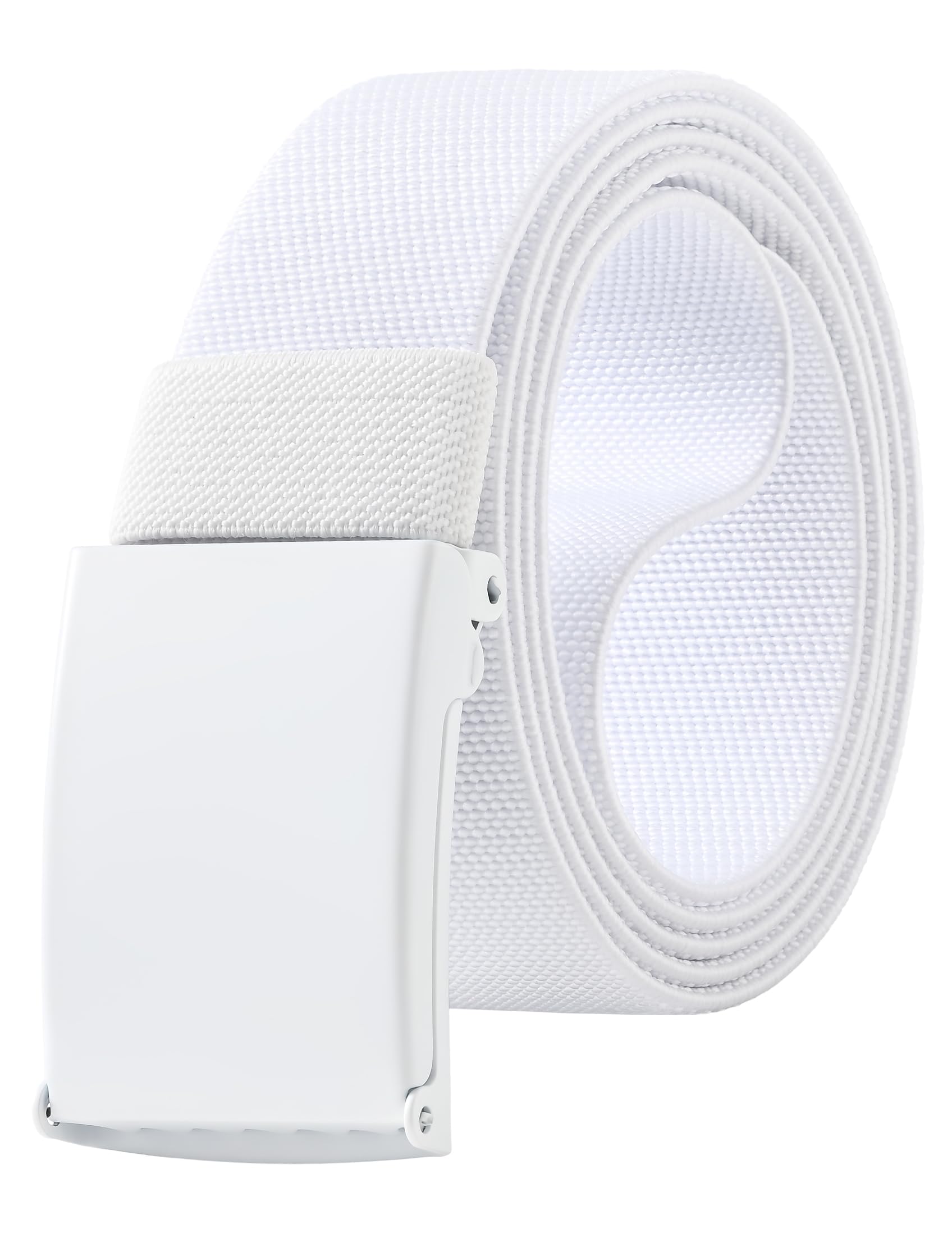 Mile High Life Stretch Canvas Belt for Men, Golf Casual Elastic Web Belt, Top Military Buckle, Adjustable Cut to Fit