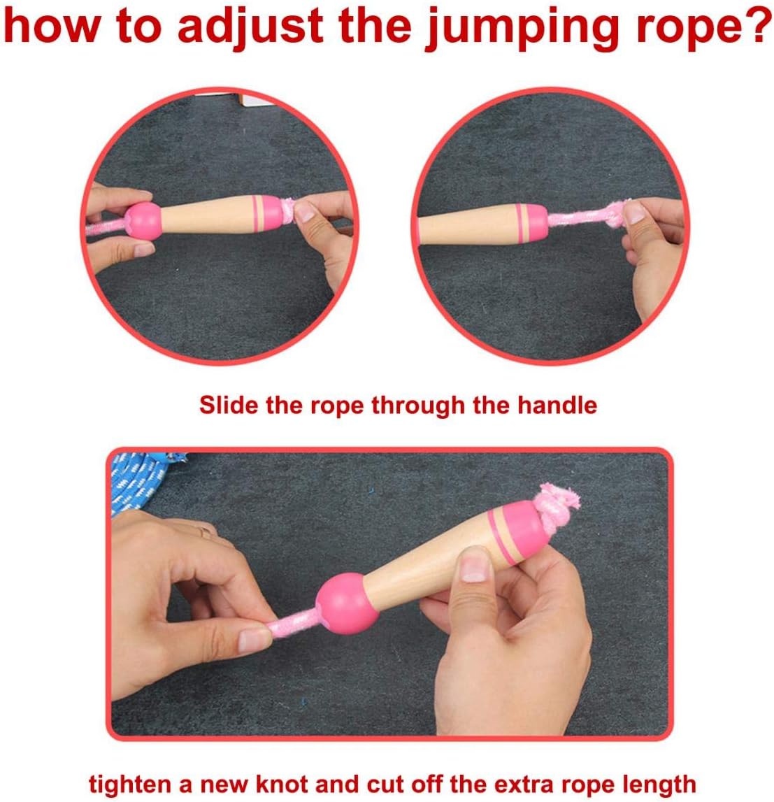 - TIENO Toy Jump Rope for Kids Wooden Handle Jumping 【Street】 Ropes