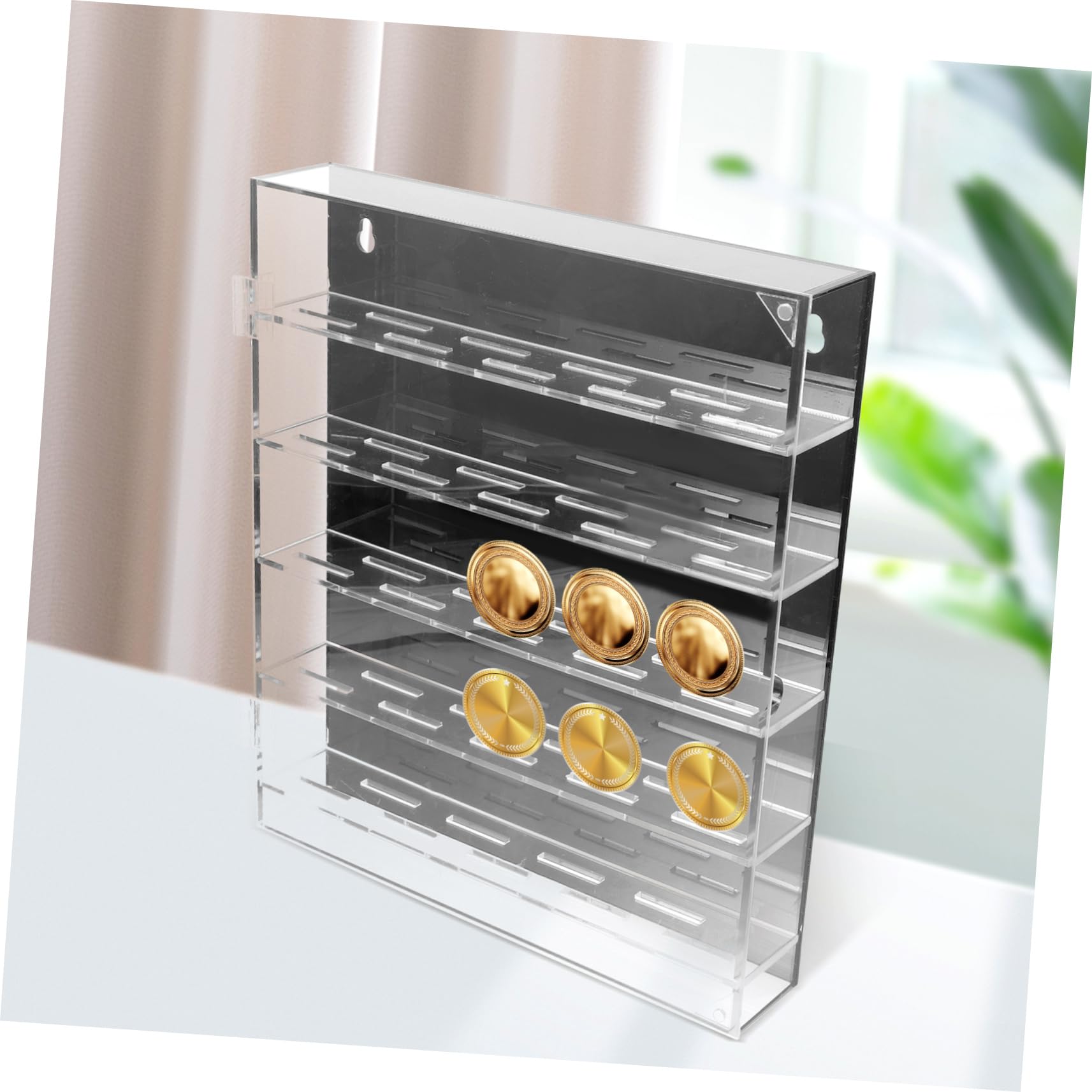 Estuche Transparente para Coleccionar Monedas de Plástico Negro