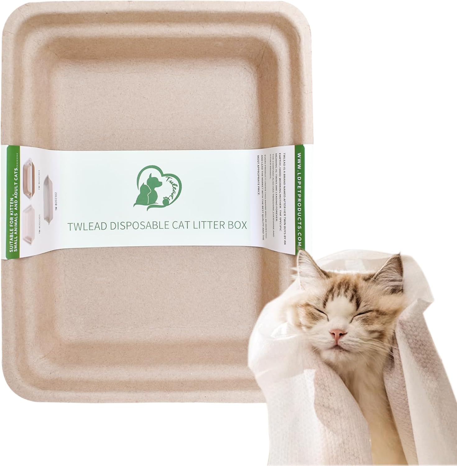 Disposable Cat Litter Box(15-Pack) Suitable for Cat, Hamster, Guinea Pig, Mice, Rabbit Eco Friendly 100% Recycled Paper Trays,16.7 * 13.4 * 4.0Inches