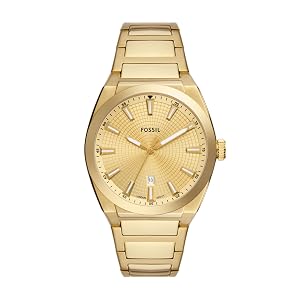 Fossil Mens Everett Quartz Stainless Steel Watch Three-Hand Watch for Men