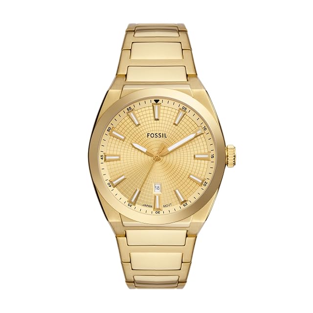 Fossil Mens Everett Quartz Stainless Steel Watch Three-Hand Watch for Men