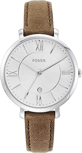 Fossil Reloj Jacqueline de cuarzo de acero inoxidable y cuero para mujer