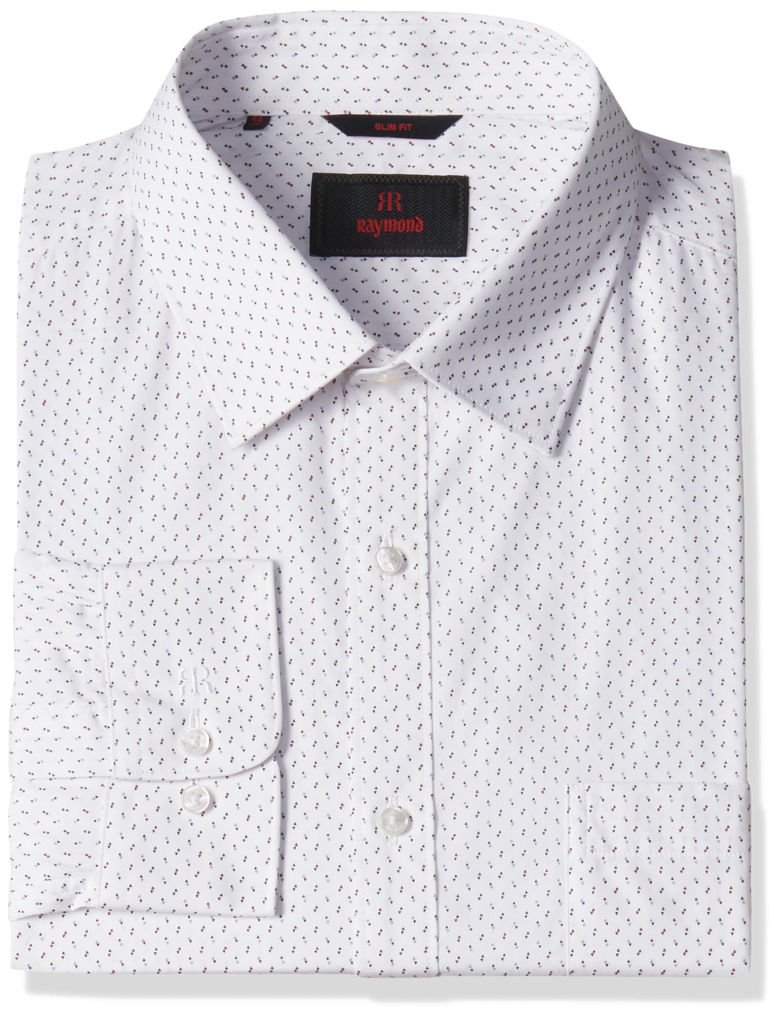 Raymond Men's Print Slim Fit Shirt 1 (Rmsx12128-R2_Light Red