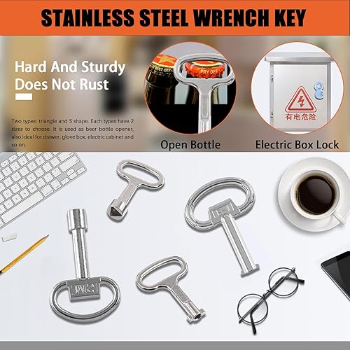 Miniatura 5 de Tanstic Kit de utilidad multifuncional de 13 piezas, incluye llave de 4 vías, llaves cuadradas, grifo de agua y llaves de grifo para radiadores,