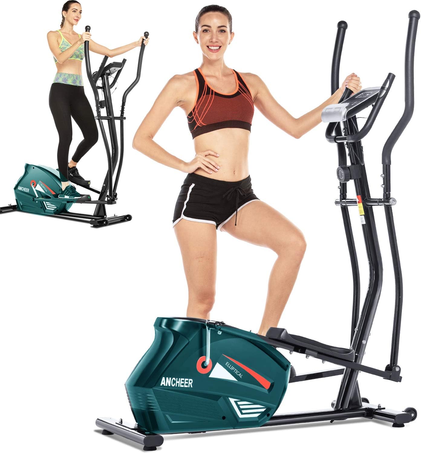 ANCHEER Elliptical,Exercise Equipment,Elliptical Machines for Home Use,Cross Trainer Machine with 10-Level Resistance and LCD Monitor,Max User Weight:390lbs
