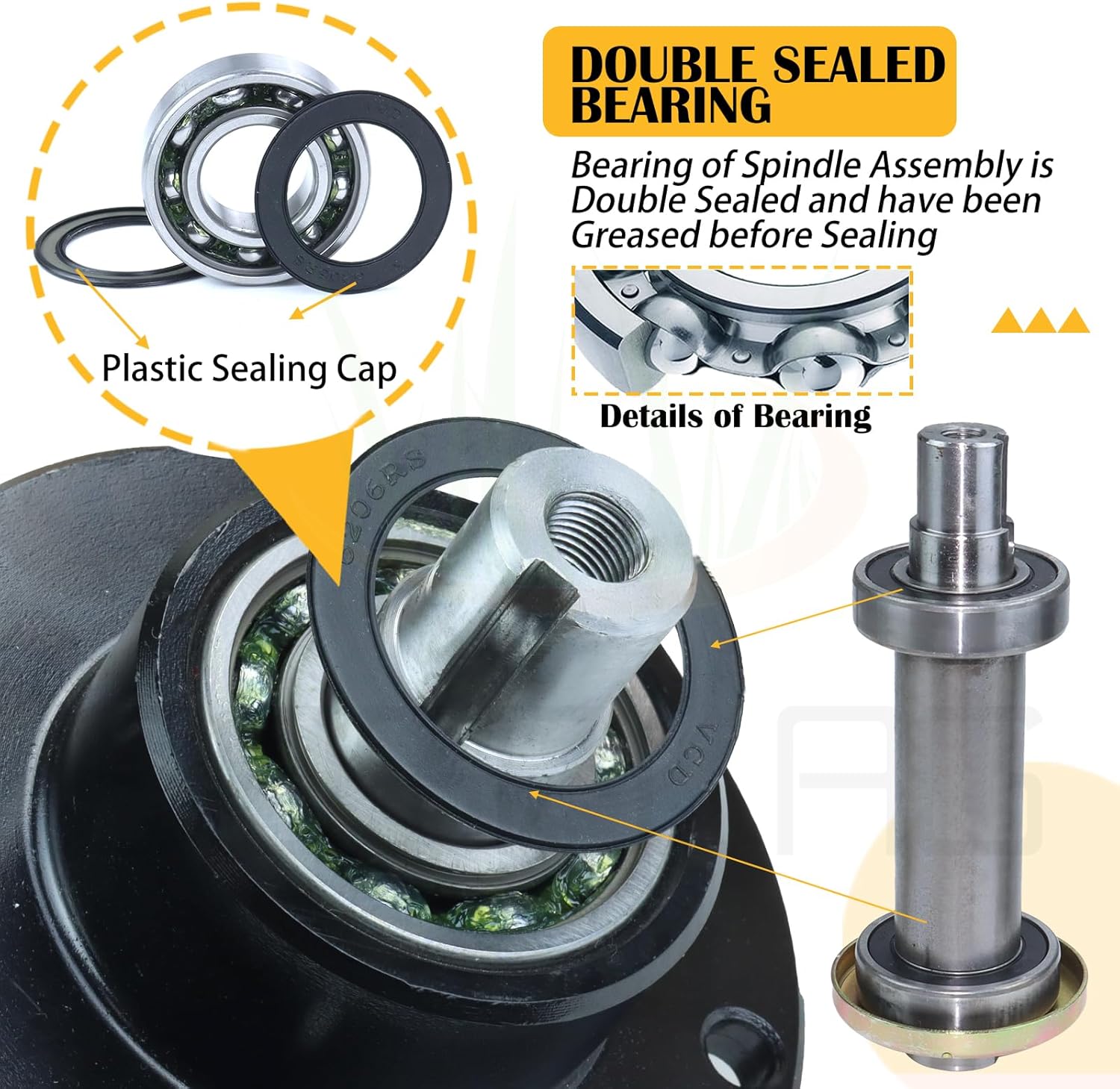 3 Pack 037-6015-50 Spindle Assembly with 033-6003-00 pulley Replace Bad Boy Spindle 037-6015-50 Bad Boy 037-6015-50 - Spindle Assembly 037-6015-00- Spindle Assembly Bad Boy 037-6015-50 Spindle