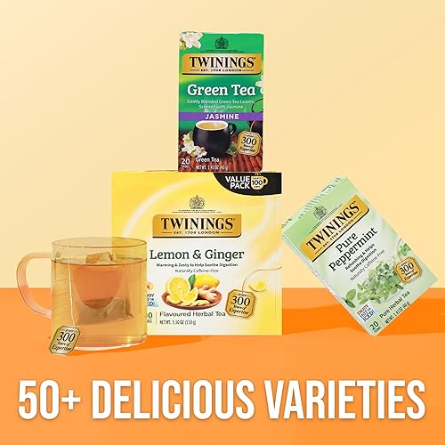 Vista 551 de Twinings, Pure Green Tea - Té verde con sabor suave y aroma atractivo con cafeína, disfruta caliente o helado, bolsas de té individuales