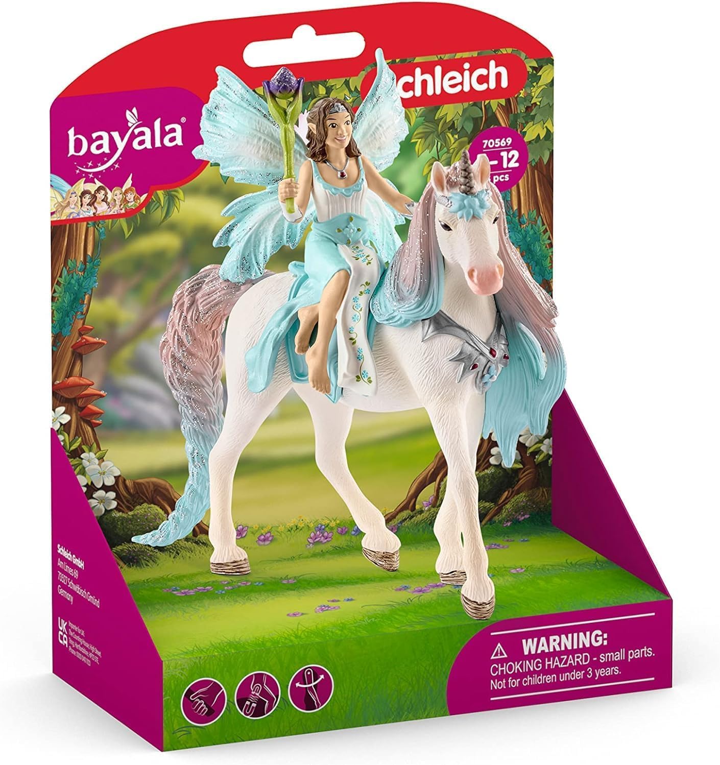 SCHLEICH Bayala - 3 PC Fairy Toys Set - Eyela and Unicorn Figure Playset - Cute Fairy Doll and Fantasy Figurines for Girls and Boys - Magical Toys for Pretend, Imaginative Play - Kids Ages 5+ | 70569