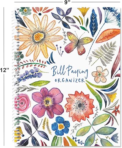 Miniatura 9 de Current Fresh Patterns - Libro organizador de pago de facturas, libro de cuentas personales de 9 x 12 pulgadas, encuadernado en espiral, 14