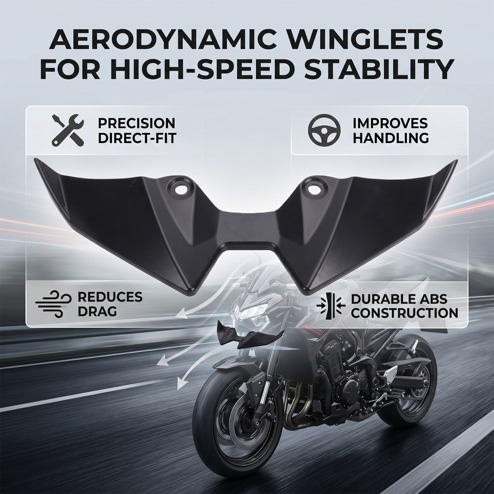 Przedni Spojler Aerodynamiczny Owiewka Lotka Motocyklowa (matowa