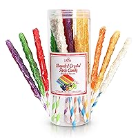 Vista 9 de Fusion Select 24 Crystal Rock Candy Sticks - Sweet Hard Sugar Lollipop Snacks with Strong Flavors - Assorted Large, Individually Wrapped Candies