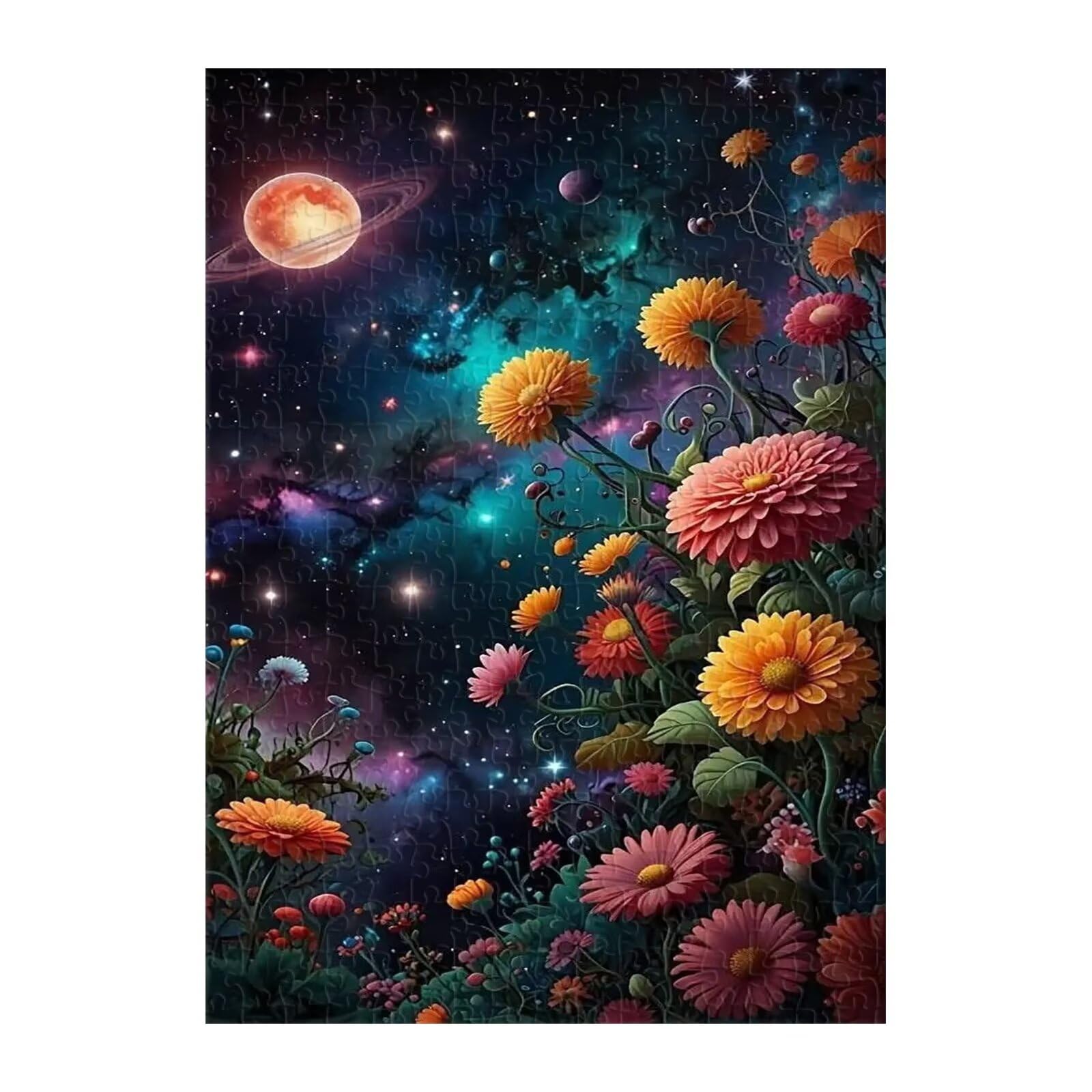 Puzzle 1000 Piezas Adultos Flor Espacial, Educativo Intelectual Descompresión Divertido Juego Familiar, Rompecabezas 1000 Piezas 75 x 50 cm