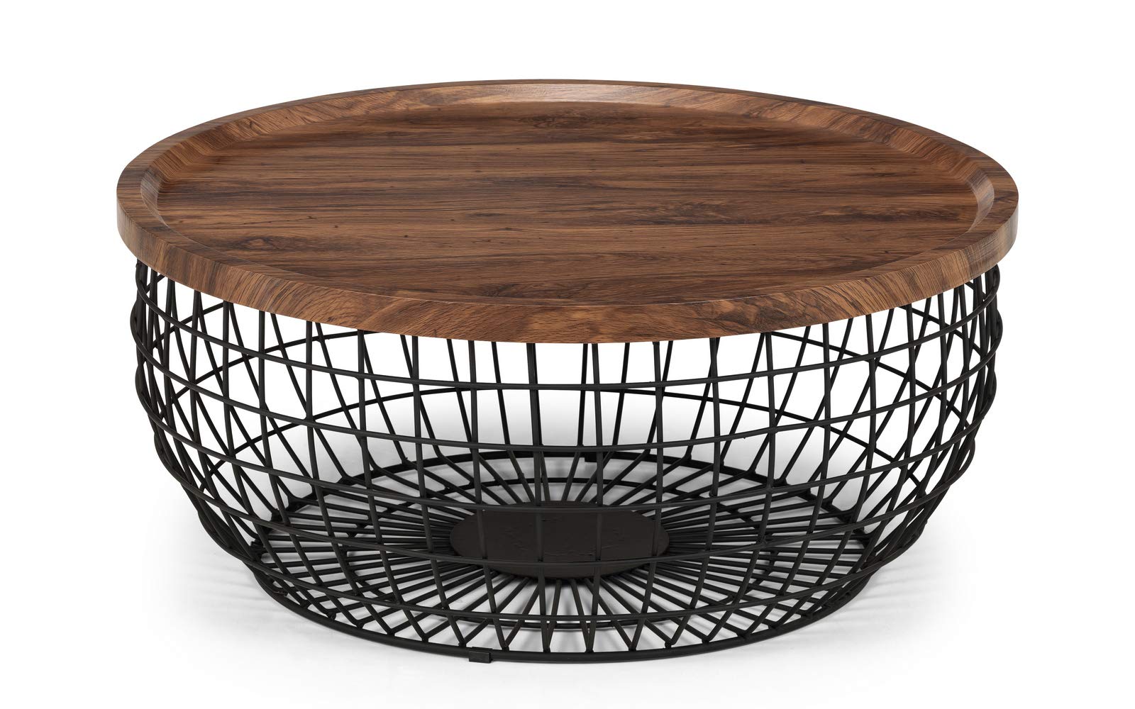 Julian Bowen Smithson Coffee Table - Black and Walnut - Storage