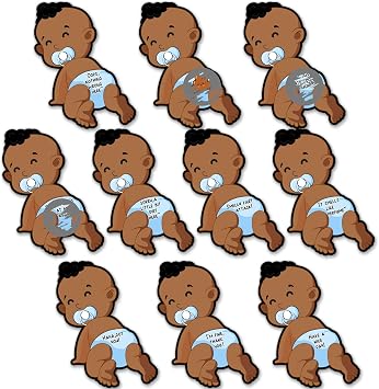Baby Shower Scratch Off Game Cards - 40 Shape African American Poopie Lottery Tickets for Party Games - Who Got Poopie Great Icebreaker Ideas