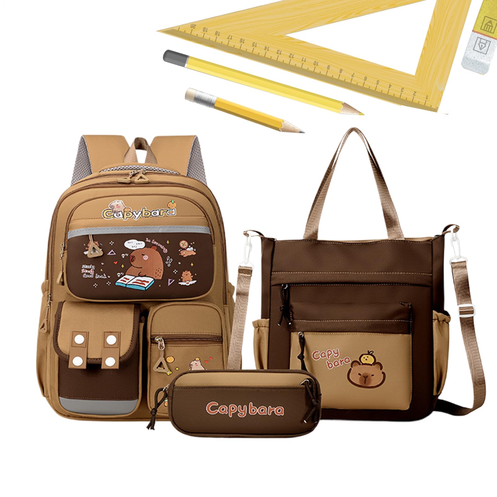 Mochila escolar de ardilla con estuche incluido para niñas 8