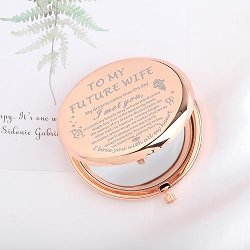 Miniatura 2 de UJIMS Regalos para mi futura esposa, espejo de maquillaje de novia para ser novia, regalo de compromiso para alma gemela, prometida, boda para