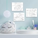 24 Pack toile pré-drawn pour la peinture en vrac, peinture pré-stencilée pour les enfants Toile à peindre, Enfants , Journée pour les Enfants Cadeaux d'anniversaire Cadeaux pour la fête, Retour à l'école et temps de famille, 12 Style (7.8 x 5.8 De pouce)