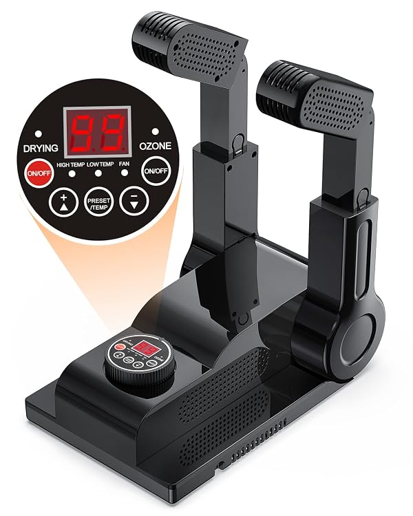 FORLIM [Upgraded Temperature Control] Boot Dryer for Work Boots - Shoe Dryer with 24-Hour Delay Timer, Portable Glove Dryer & Boot Warmer, Automatic Shut-Off Timer, Folding Design, Smart Panel, Black by FORLIM - Used condition - US$25.00