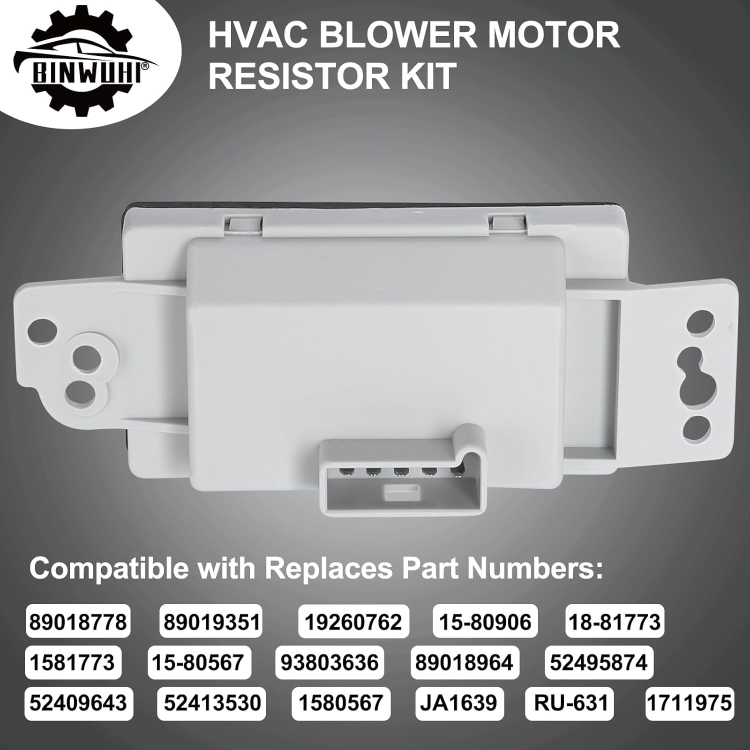 HVAC Fan Blower Motor Resistor Kit with Harness Compatible with The Following Models: Chevy Silverado Tahoe Suburban Avalanche Trailblazer GMC Sierra Envoy Yukon XL, 89018778, 15-81773
