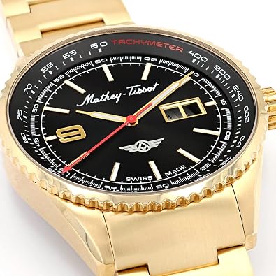 Mathey-Tissot Mens Watch Swiss Quartz Movement, Multi-Function Dial, Precision Timekeeping, Durable Construction, Everyday Style, Casual and Functional Timepiece for Men