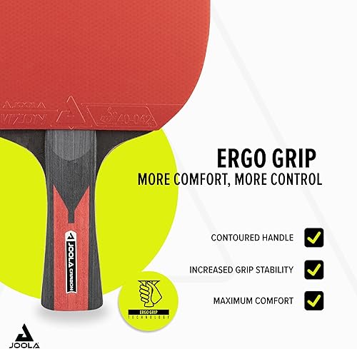 Miniatura 5 de JOOLA Paleta de ping pong de velocidad de carbono con cubierta de pala, agarre ergonómico, aprobada por la ITTF, palas de ping pong profesionales