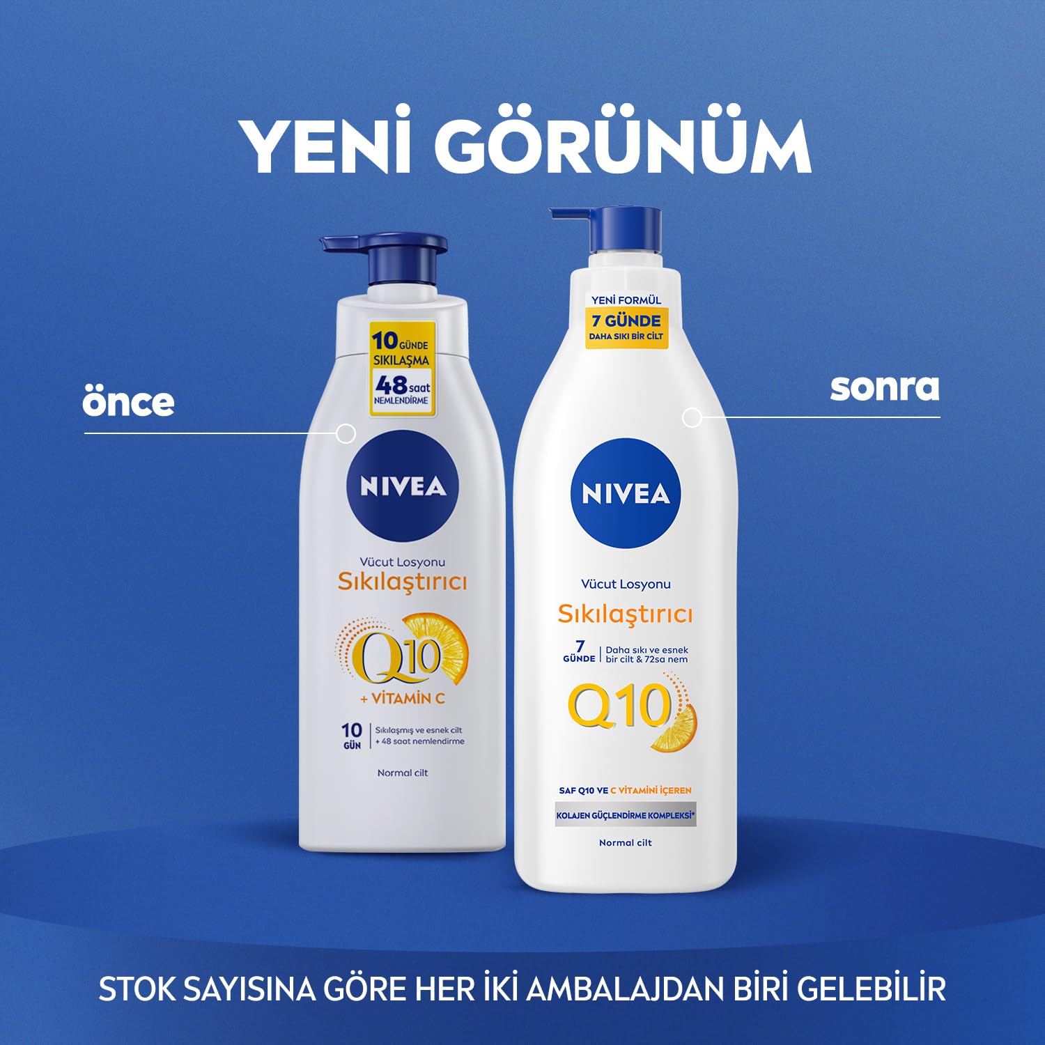 NIVEA Q10 Sıkılaştırıcı Vücut Losyonu 400 ml, 10 Günde Sıkı Cilt, 48 Saat Nemlendirme,C Vitamini,Kolajen,Normal Ciltler için Vücut Losyonu (3 paketi)
