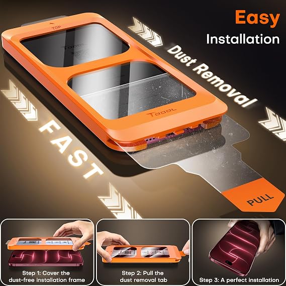 TOCOL for iPhone 18 Pro Screen Protector, Easy Installation