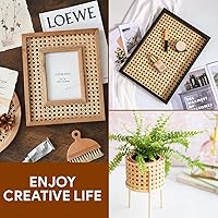 Vista 5 de Rollo de correas de caña de ratán natural, malla hexagonal de 5 pies, malla de caña pretejida de 1/2 pulgada, mimbre de tejido abierto para silla