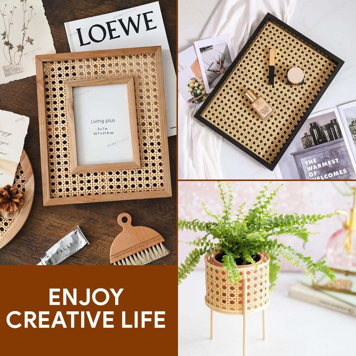 18" Width Rattan Cane Webbing Rattan Cane Webbing Roll 12 Feet Hexagon Weave 1/2 Inch Pre-Woven Cane Mesh Net Open Weave Wicker Cane Webbing Rattan Sheets Natural Material for Cabinet Chair (12 Feet)