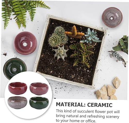 Miniatura 8 de Yardwe Macetas de cerámica para suculentas, macetas de cerámica, macetas de cerámica, maceta de cerámica, contenedor de plantas, florero, maceta