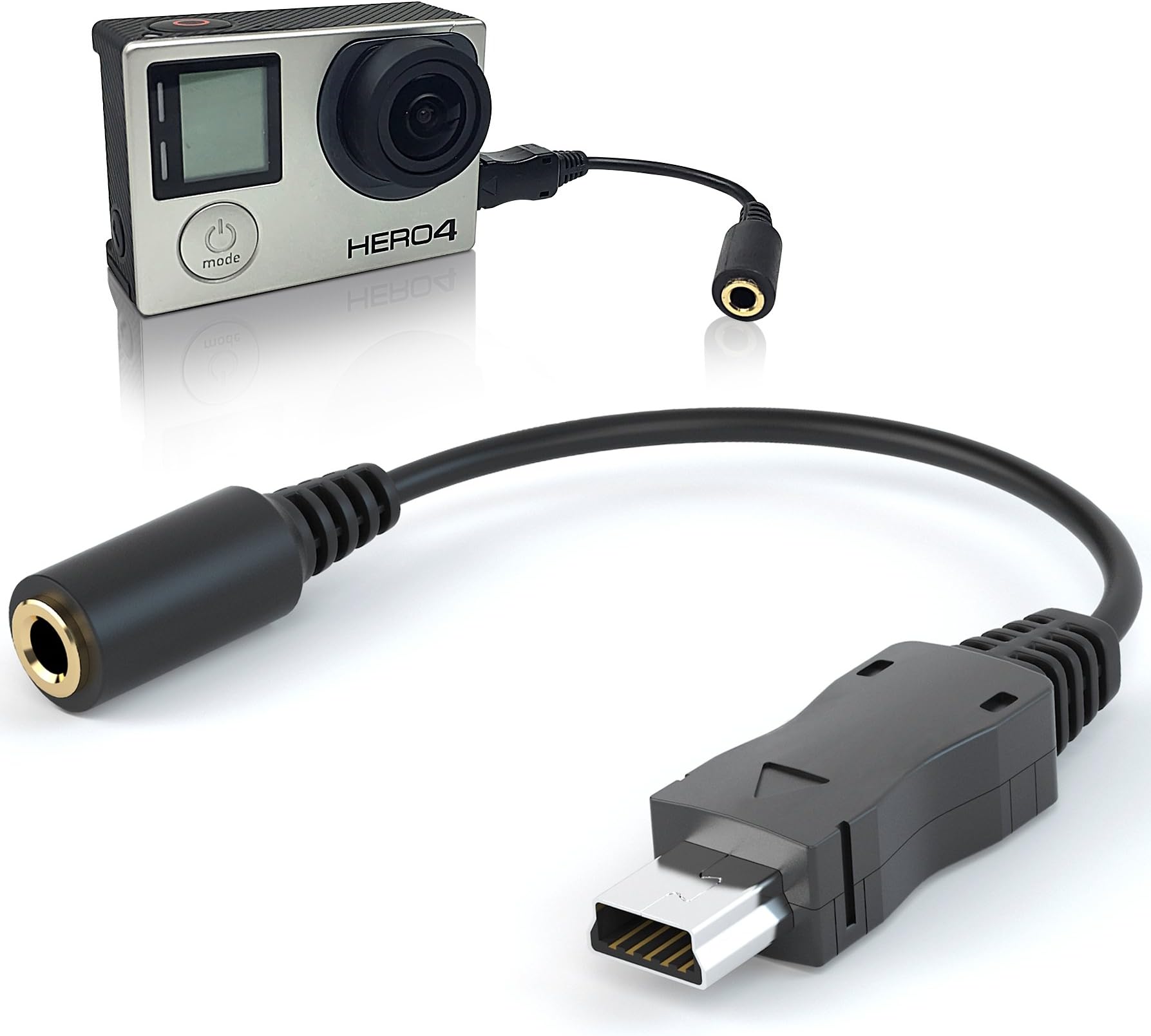 Miracle Sound 3.5mm Female Microphone Adapter Cable to fit The GoPro HERO3, HERO3+ & HERO4