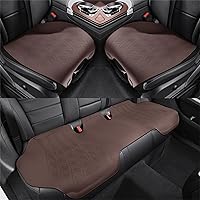 Vista 11 de 3 fundas de asiento de automóvil, fundas de cuero de lujo para asiento delantero y trasero, protector de cojín de asiento universal sin respaldo