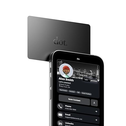 dot. Card - Digital Business Card - Tap Compatible with iPhone & Android (Black)