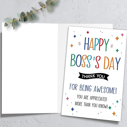 Miniatura 2 de HEJOYN Tarjeta del día del jefe, regalos del día del jefe para mujeres y hombres, tarjeta de regalo feliz del día del jefe para jefe de empleados,