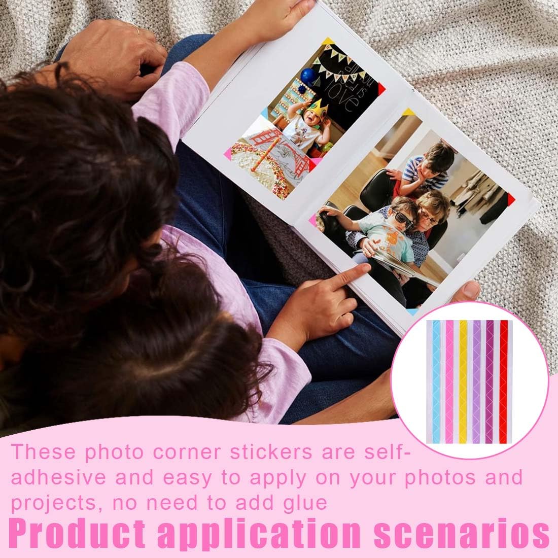 EIHI Esquinas Adhesivas para Fotos, Esquinas Adhesivas para Fotos, Pegatinas para Fotos y Pegatinas para álbumes de Recortes, Bricolaje, 1020 Piezas