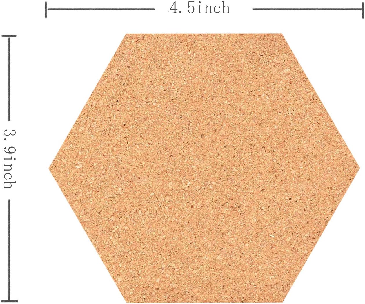 60 Pack Hexagon Cork Coasters Cork Squares Cork Board Tiles with Full Sticky Back,Mini Wall Bulletin Boards, for Pictures,Photos,Notes,Goals,Drawing,Painting-Bonus