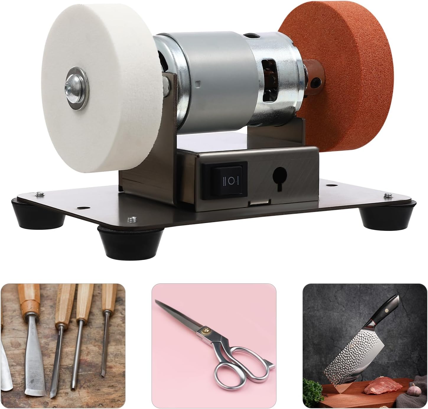6.3 * 3.9 * 3.9in Mini Belt Sander, 96W Electric Benchtop Sander, 7 Adjustable Speed Variable Speed Table Grinder for Metal Wood DIY Handcraft, Tool & Knife Sharpening