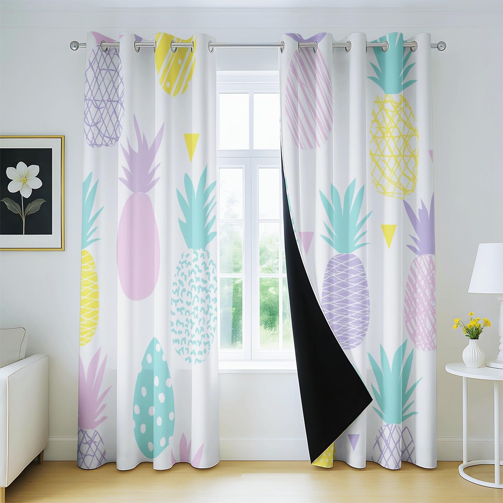 Zasłony zaciemniające minimalistyczny owoc do sypialni 117 x 183 cm 2 panele