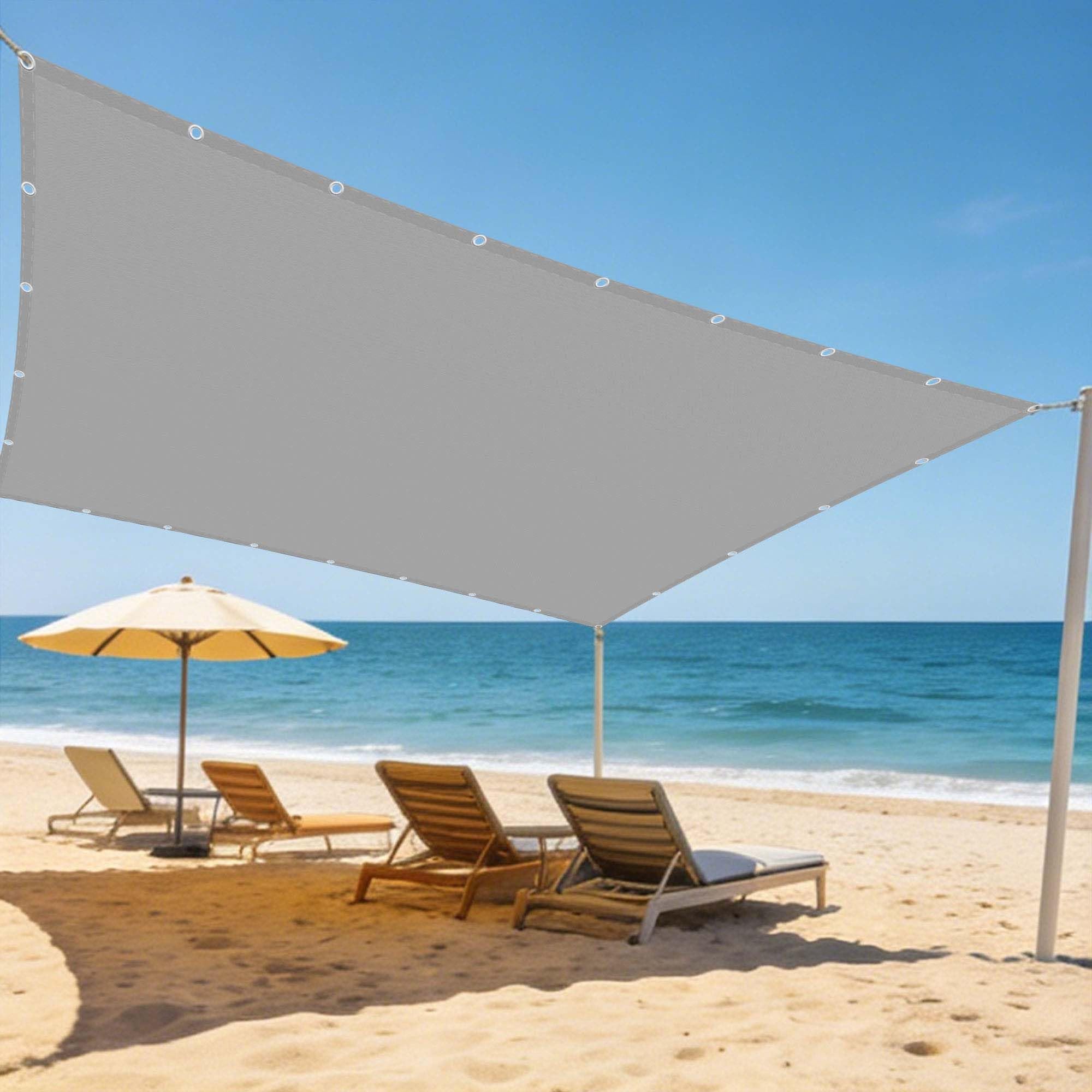 Voiles d'ombrage 3.5x3.6m imperméable gris clair pour terrasse extérieure
