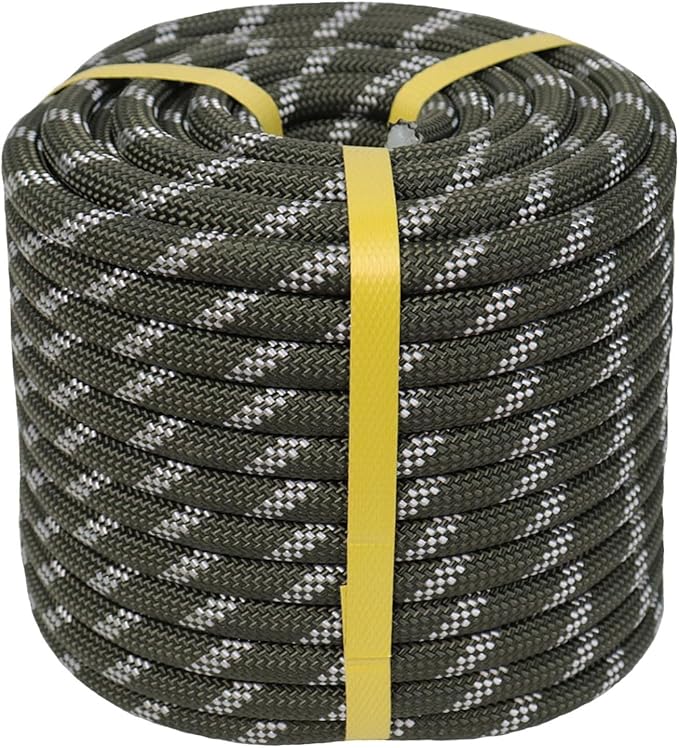 White Tech Rock Climbing Rope,(Nylon) Outdoor Static Rope, High