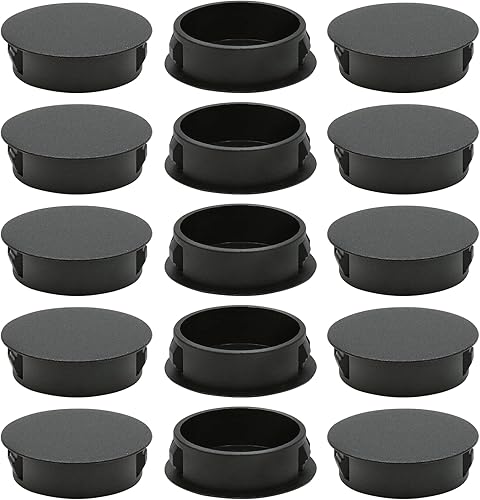 Miniatura 7 de Suiwotin 15 tapones de agujero blanco de 0.984in1 pulgada de plástico, tipo empotrado, tubo de agujero de bloqueo, tapas de extremo de inserción de