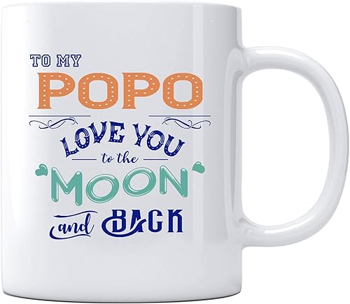 Gifts For Mom Coffe Mugs - To My Popo Love You To The Moon And Back - Mother Day Gifts, Gifts For Mom, Novelty Mugs, Personalized Mugs With Names