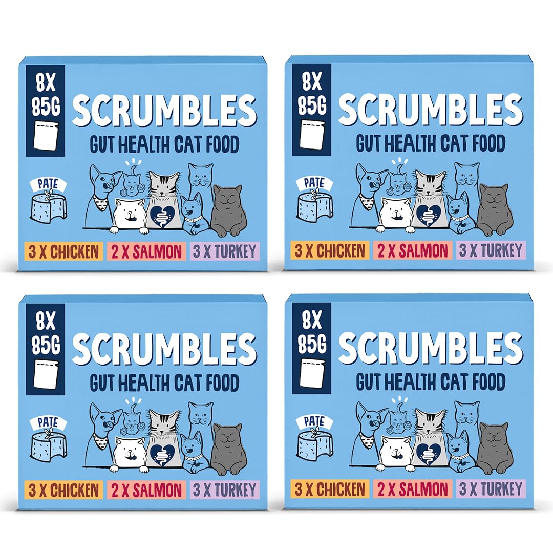Scrumbles Grain Free Wet Cat Pate Pouch Selection 32x85g