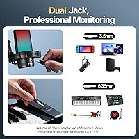 Vista 5 de MAONO Auriculares de estudio con controladores de 50 mm Pro Monitor de estudio, MH501 Auriculares cerrados con cable no desmontable para grabación