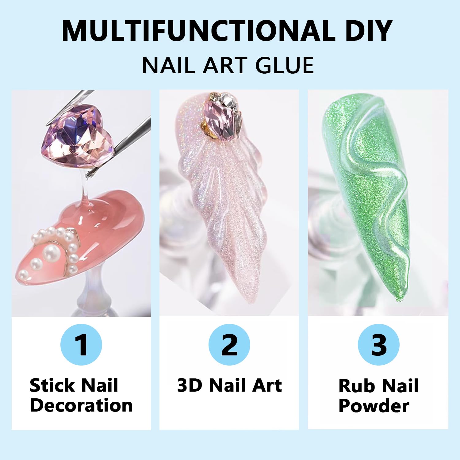 MUSILAN Rhinestone Glue for Nails: Super Strong Glue Gel for Nail Charm Gem